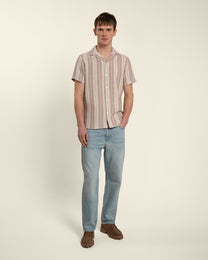 Textured Stripe Short Sleeve Shirt