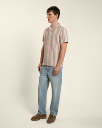 Textured Stripe Short Sleeve Shirt