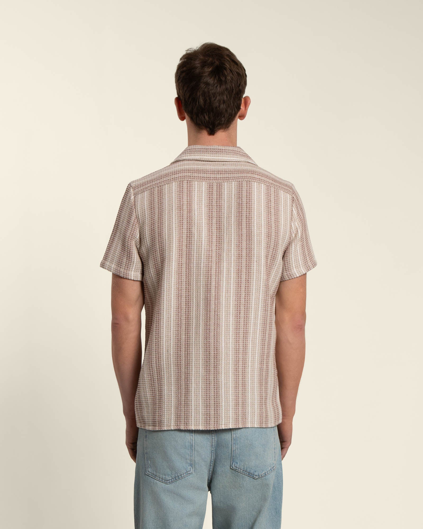 Textured Stripe Short Sleeve Shirt