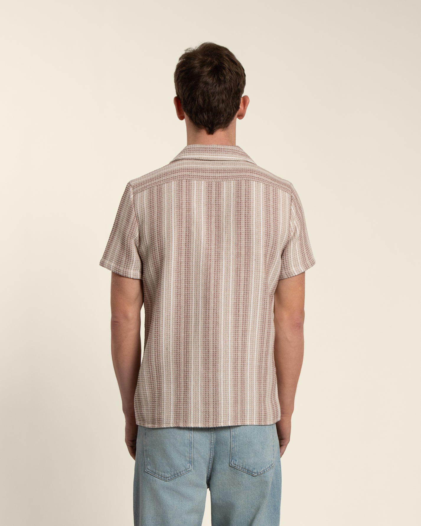 Textured Stripe Short Sleeve Shirt
