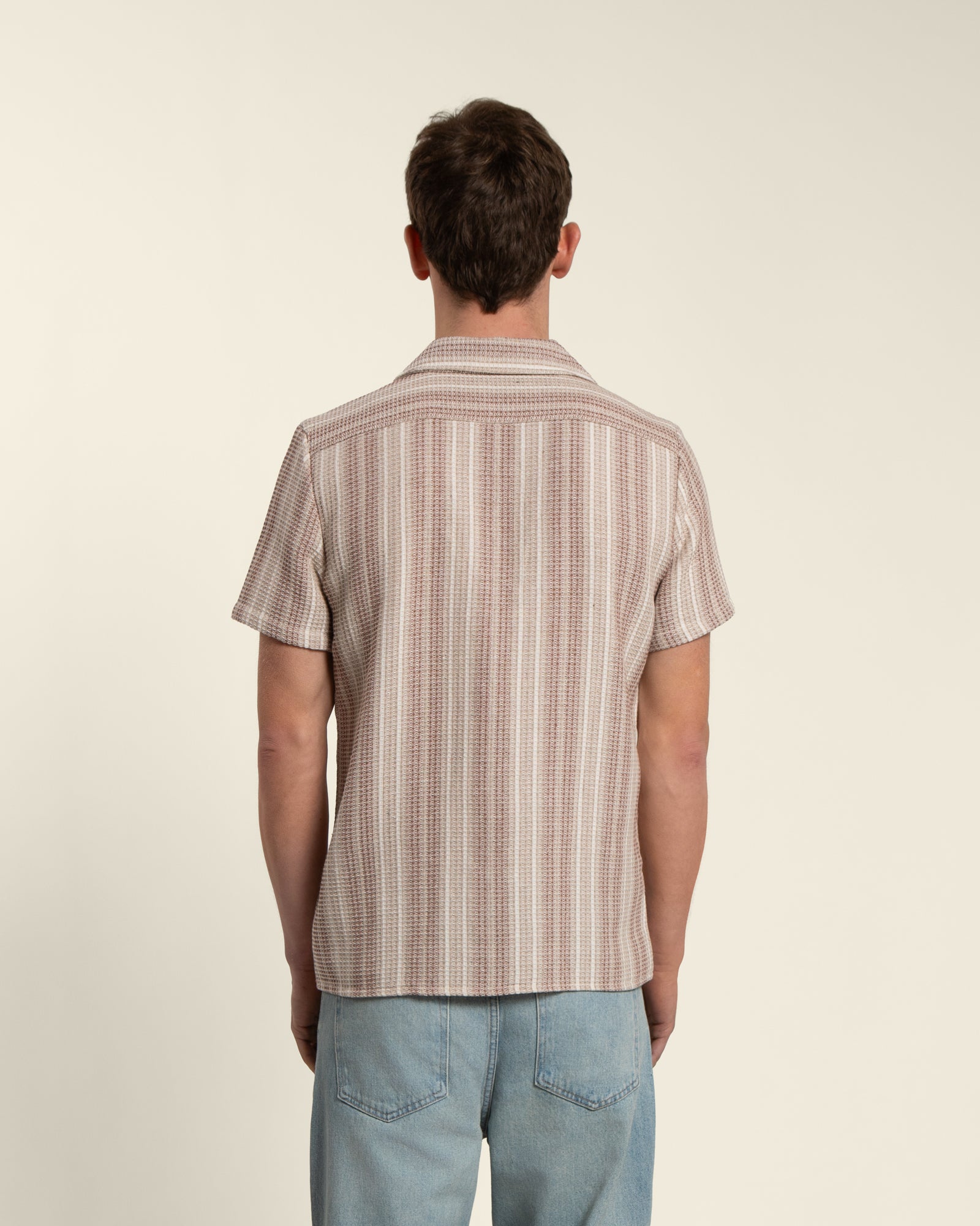 Textured Stripe Short Sleeve Shirt