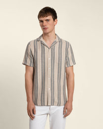 Textured Stripe Short Sleeve Shirt