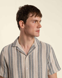 Textured Stripe Short Sleeve Shirt