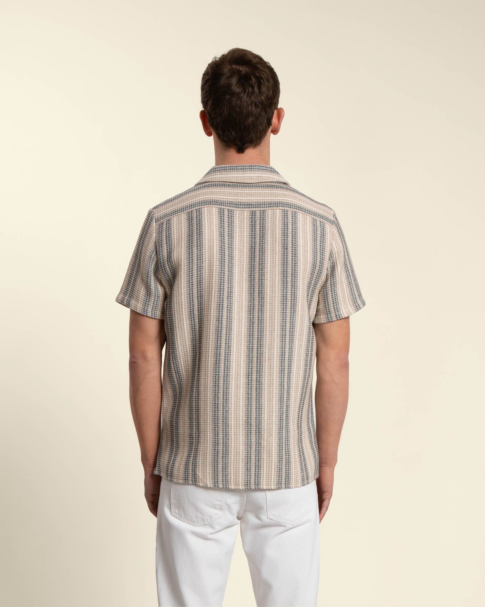 Textured Stripe Short Sleeve Shirt