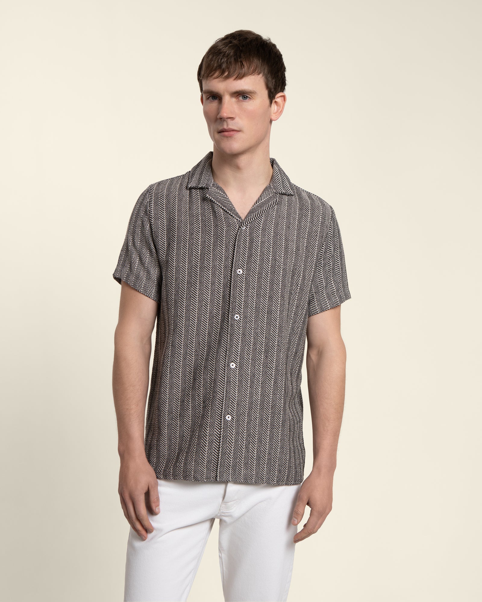 Twill Textured Short Sleeve Shirt