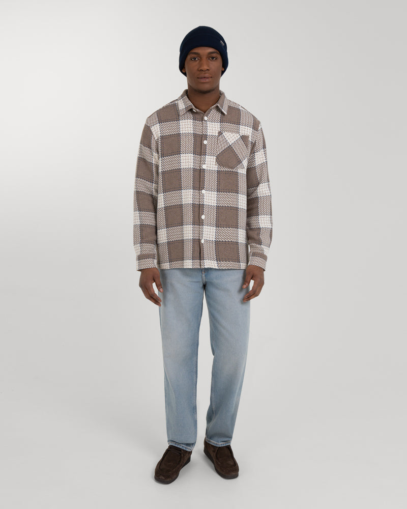 Light Brown &amp; Cream Check Overshirt