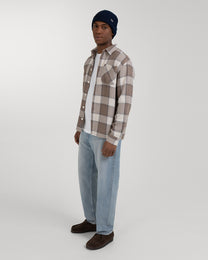 Light Brown &amp; Cream Check Overshirt