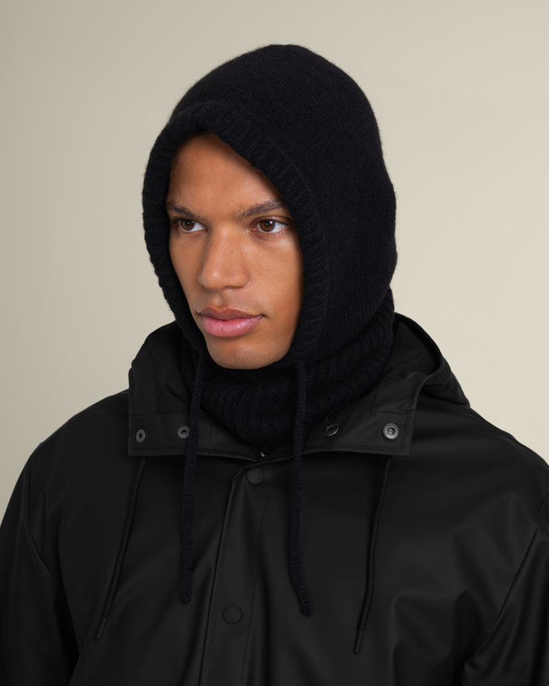 Larsson &amp; Co Men’s Vittis Black Drawstring Knitted Hood