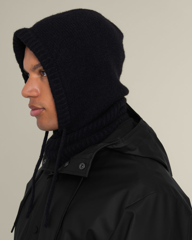 Larsson &amp; Co Men’s Vittis Black Drawstring Knitted Hood