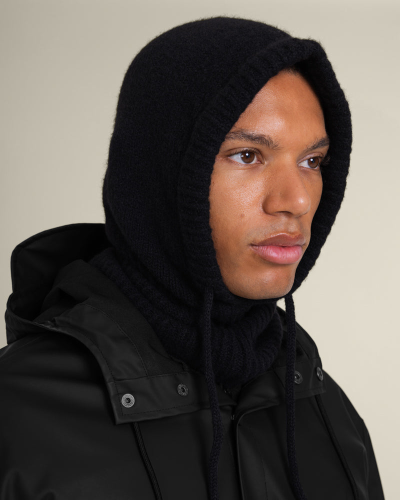 Larsson &amp; Co Men’s Vittis Black Drawstring Knitted Hood