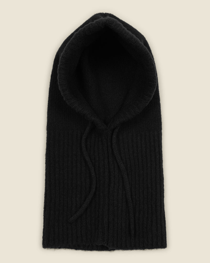 Larsson &amp; Co Men’s Vittis Black Drawstring Knitted Hood