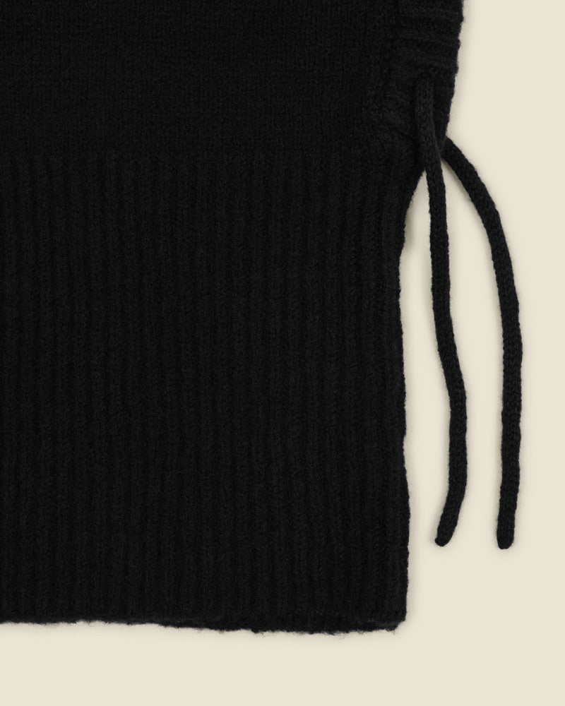 Larsson &amp; Co Men’s Vittis Black Drawstring Knitted Hood