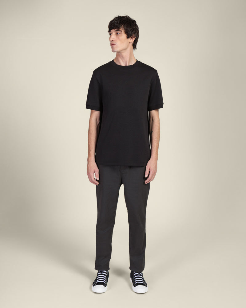 Heavy T-Shirt With Ribbed Details