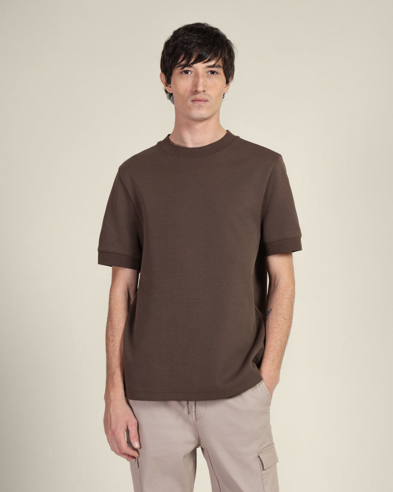Heavy T-Shirt With Ribbed Details