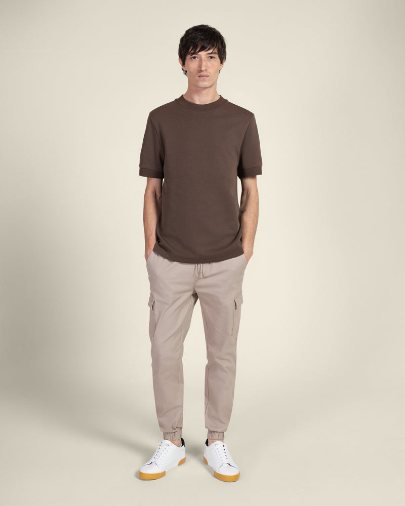 Heavy T-Shirt With Ribbed Details