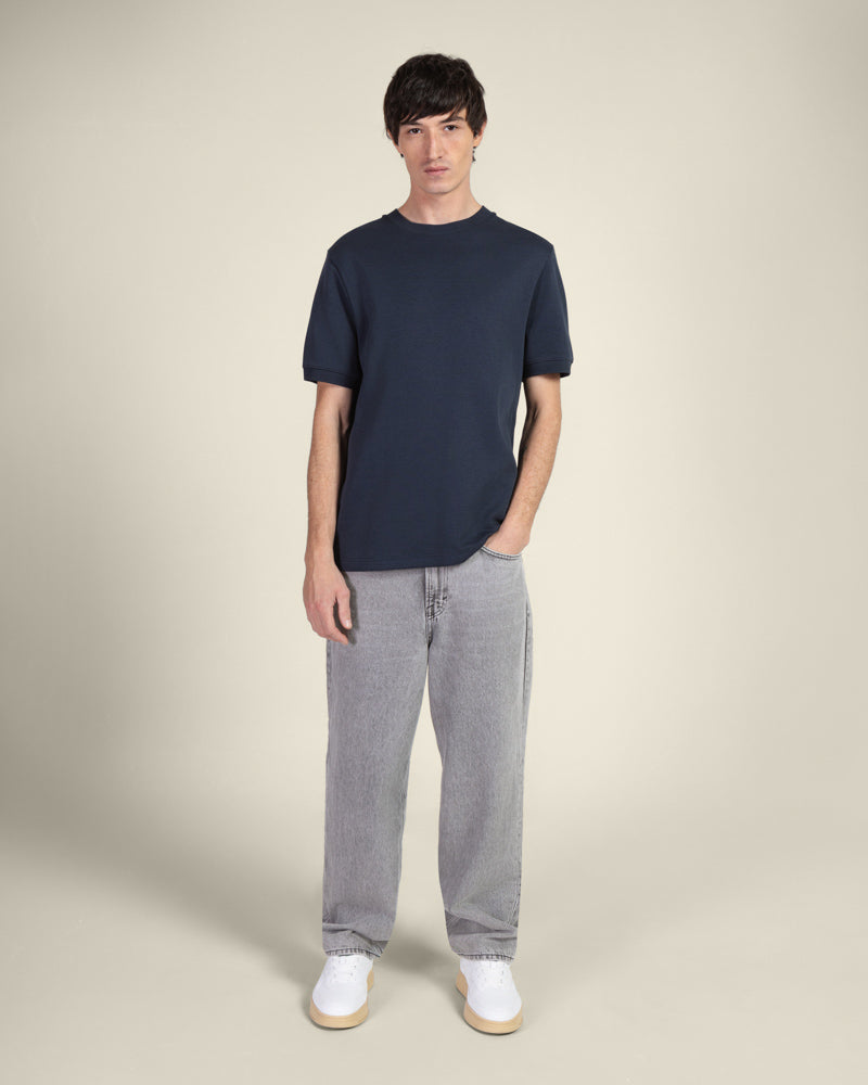 Heavy T-Shirt With Ribbed Details