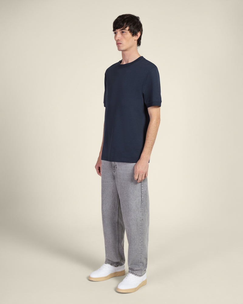 Heavy T-Shirt With Ribbed Details