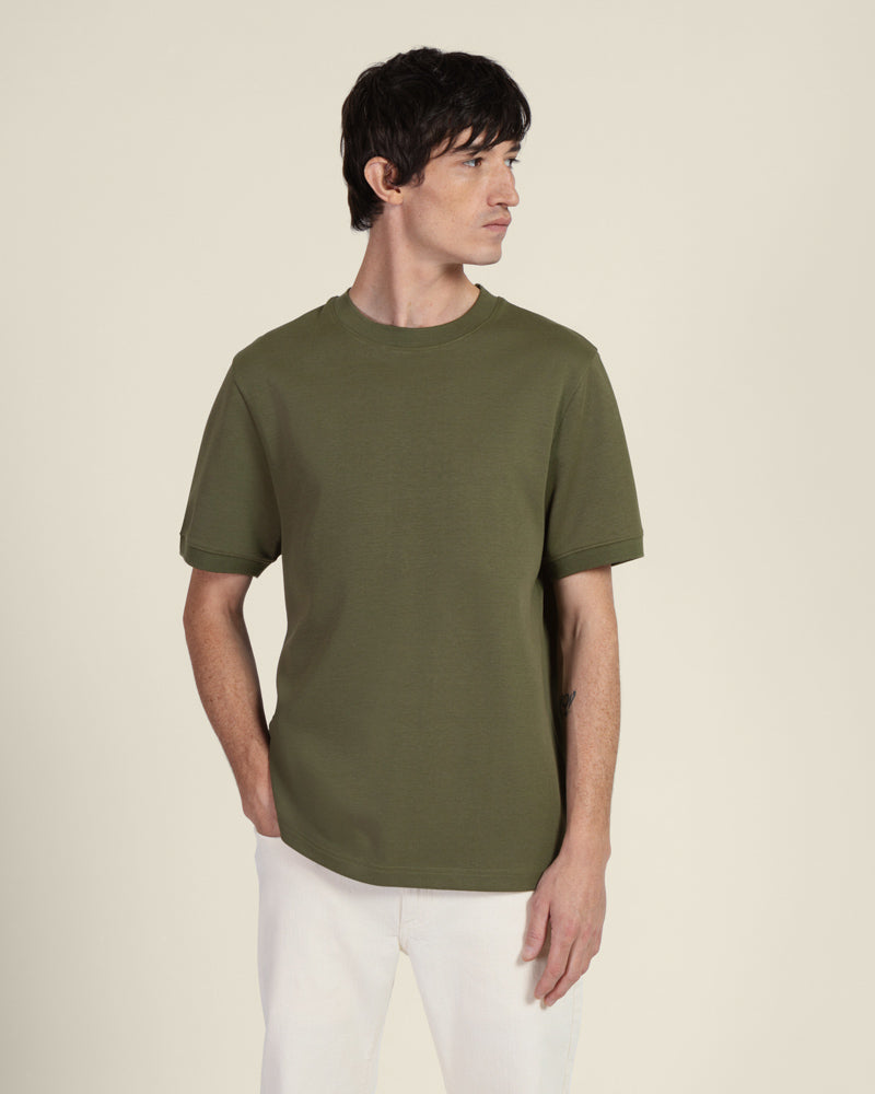 Heavy T-Shirt With Ribbed Details