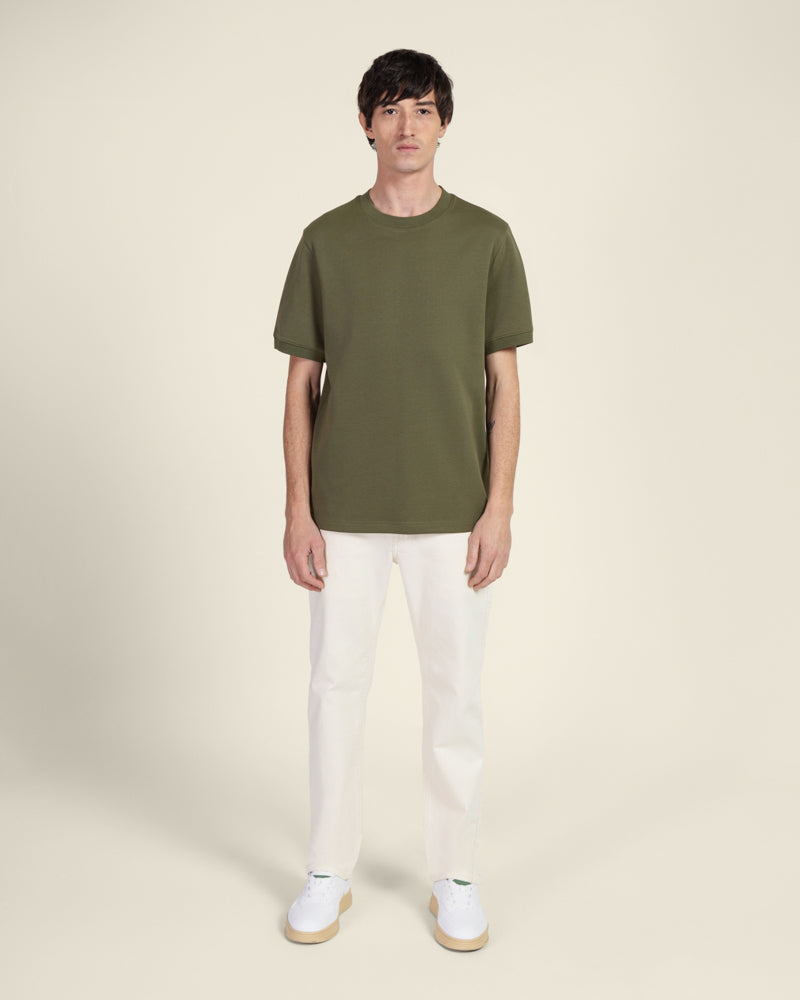 Heavy T-Shirt With Ribbed Details