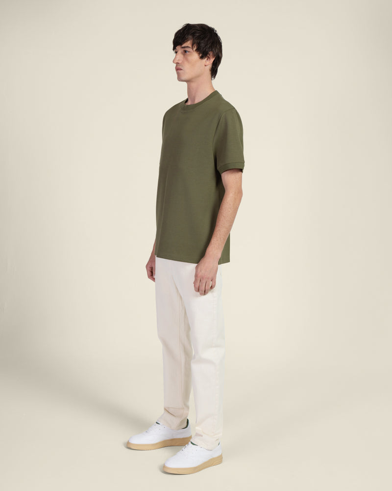 Heavy T-Shirt With Ribbed Details