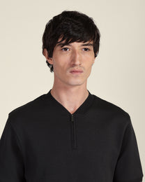 Heavy T-Shirt With Baseball Collar