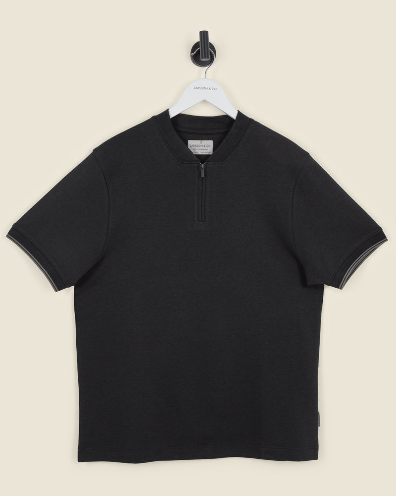 Heavy T-Shirt With Baseball Collar