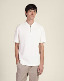 Heavy T-Shirt With Baseball Collar