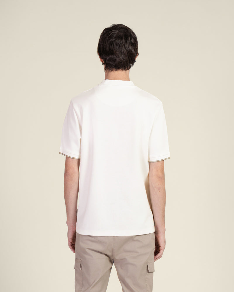 Heavy T-Shirt With Baseball Collar