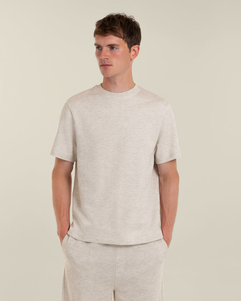 Sven – Soft-Touch Jersey T-Shirt &amp; Short Set Grey Melange