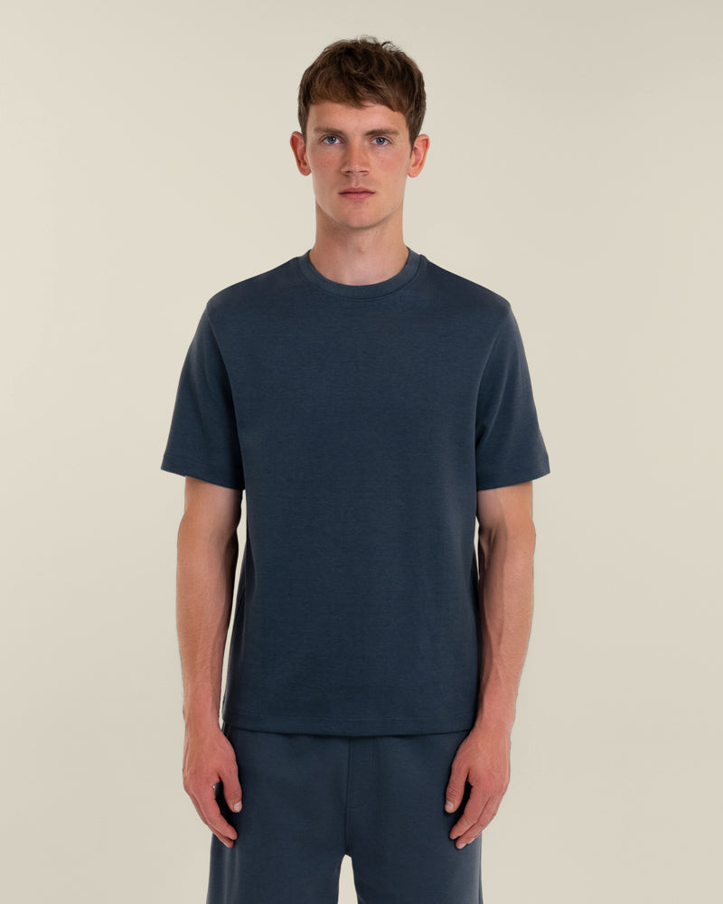 Sven – Soft-Touch Jersey T-Shirt &amp; Short Set Light Navy