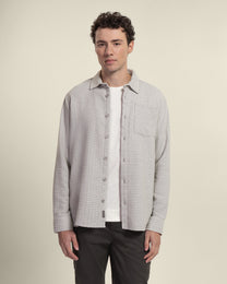 Grey Textured Overshirt