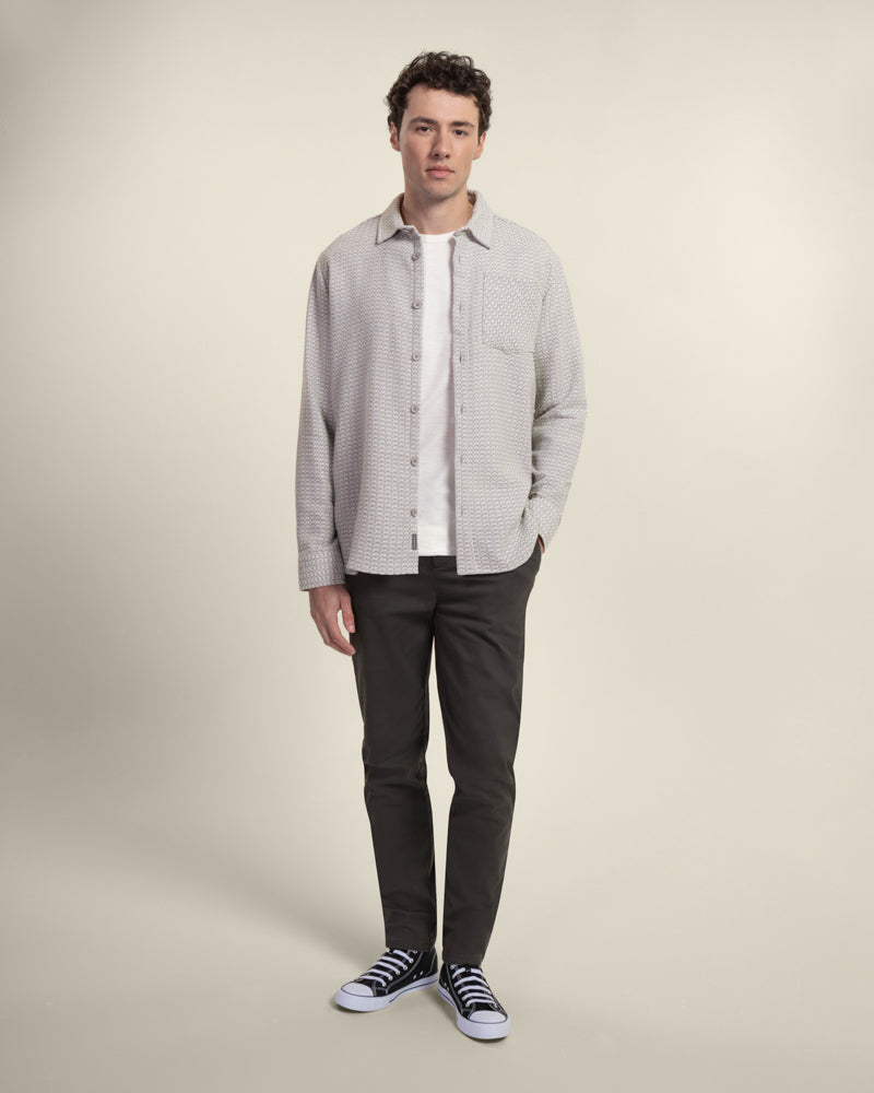 Grey Textured Overshirt