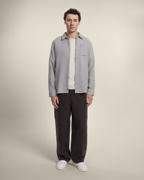 Grey Twill Textured Overshirt