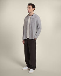 Grey Twill Textured Overshirt