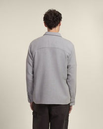 Grey Twill Textured Overshirt