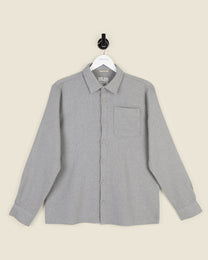 Grey Twill Textured Overshirt