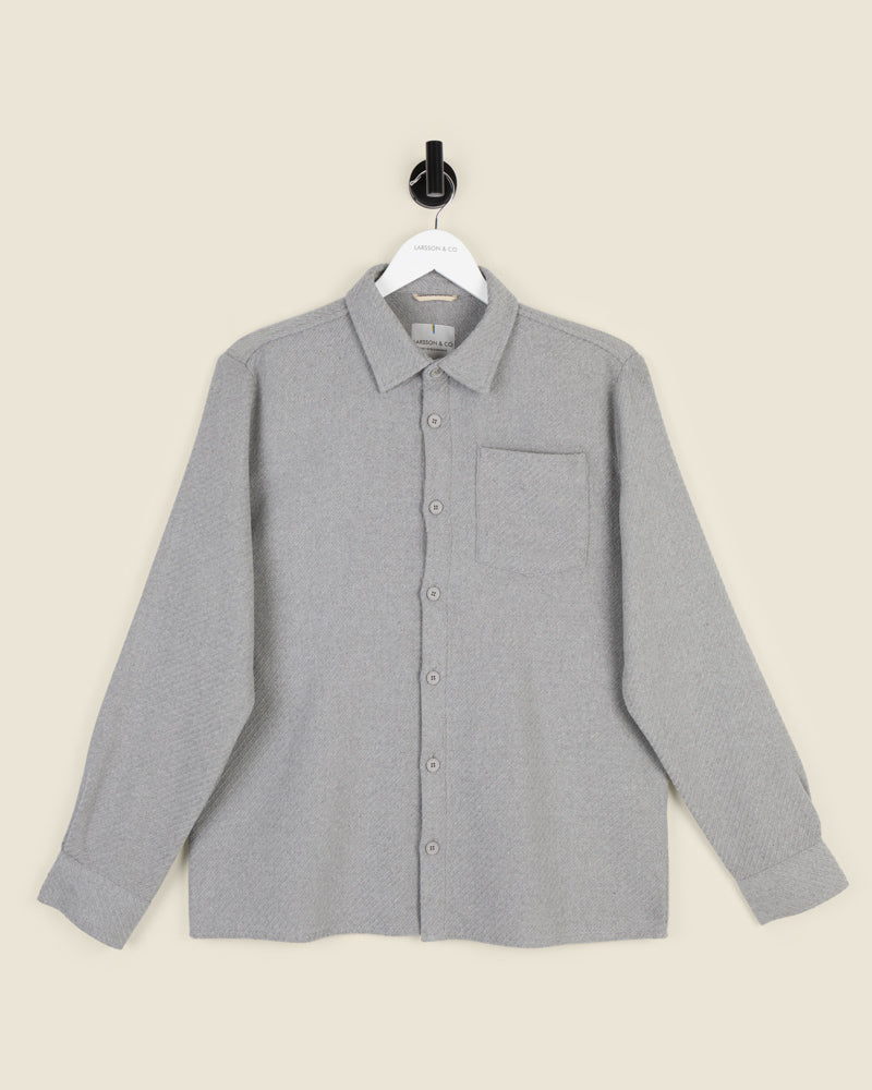 Grey Twill Textured Overshirt
