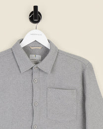 Grey Twill Textured Overshirt