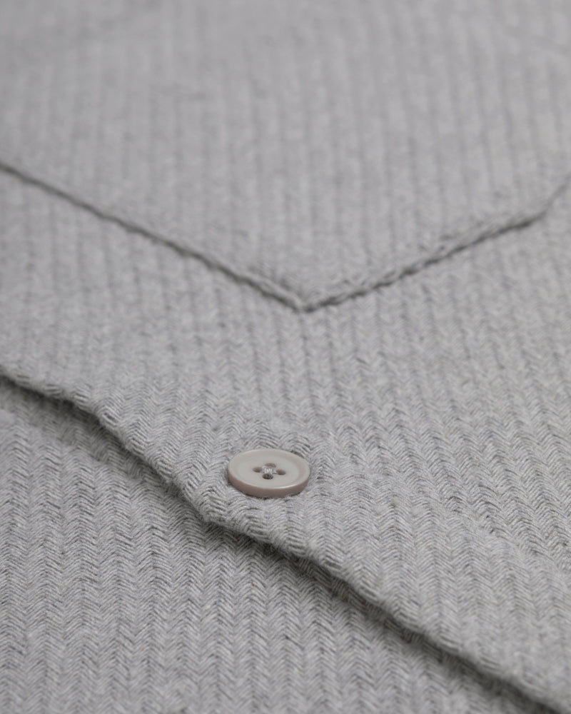 Grey Twill Textured Overshirt