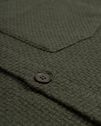Olive Crosshatch Textured Overshirt