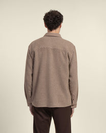 Brown &amp; Stone Herringbone Textured Overshirt