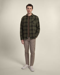 Olive &amp; Black Check Overshirt