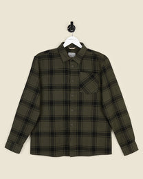 Olive &amp; Black Check Overshirt