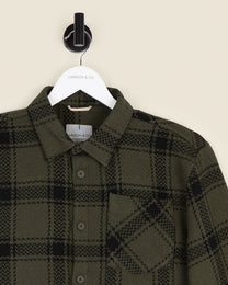 Olive &amp; Black Check Overshirt