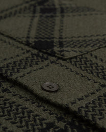 Olive &amp; Black Check Overshirt