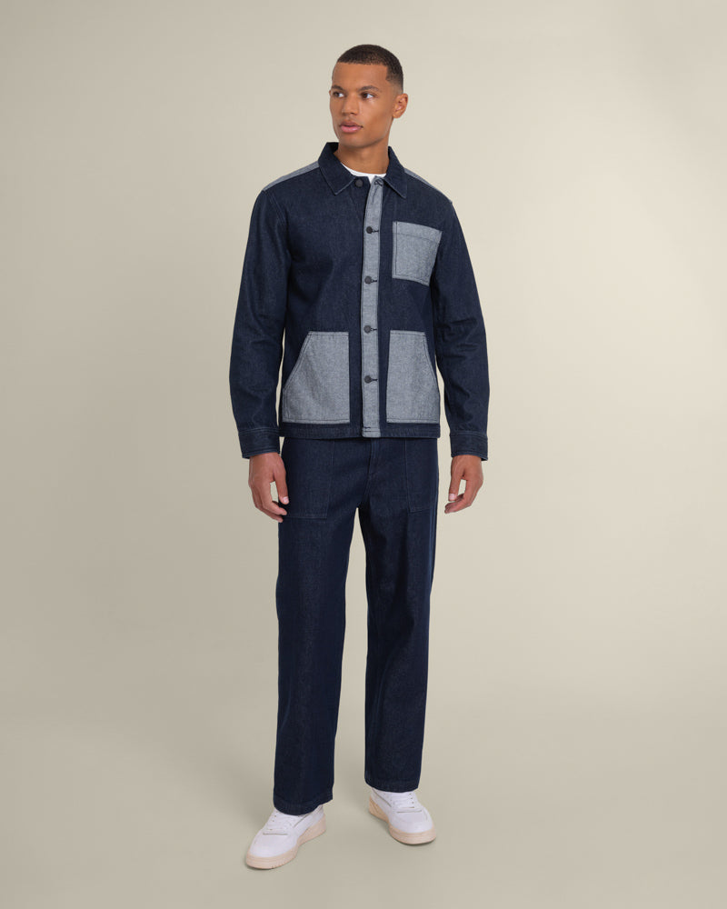 Larsson & Co Men's Saksild Patchwork Denim Overshirt