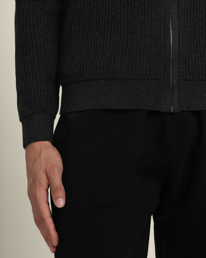 Lihme - Ribbed V-Neck Cardigan