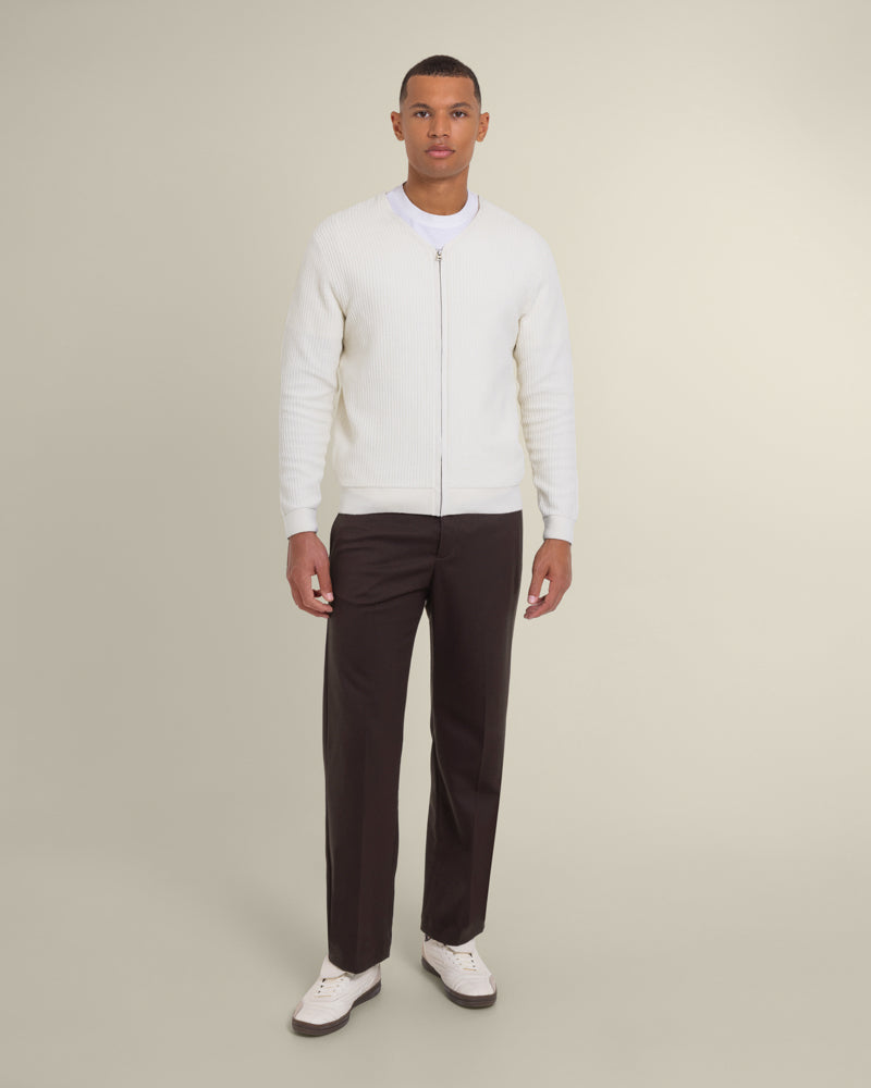 Lihme - Ribbed V-Neck Cardigan