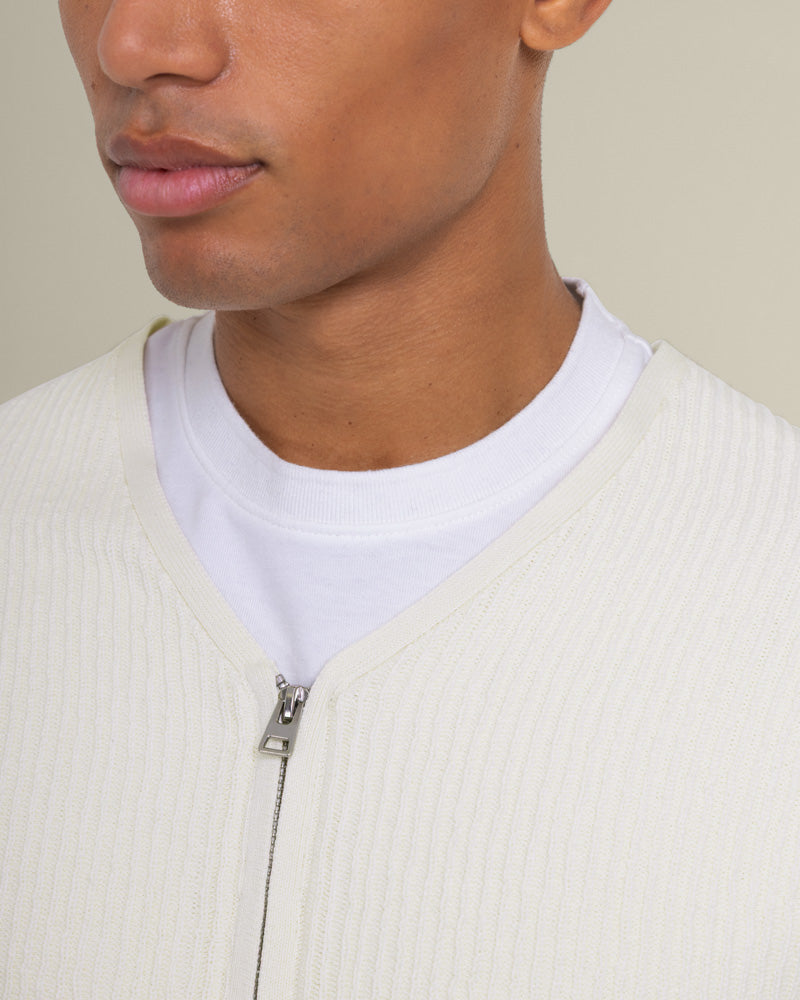 Lihme - Ribbed V-Neck Cardigan