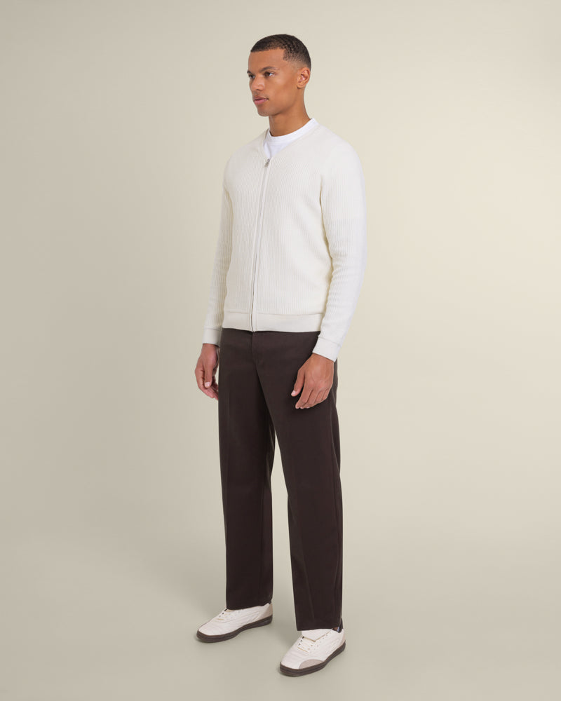 Lihme - Ribbed V-Neck Cardigan